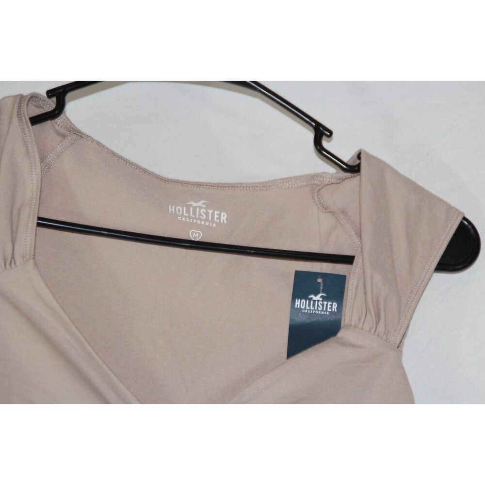 Hollister Women's Crop Top Nude Everyday Layering City Street Wear Teen Size M - Picture 3 of 5